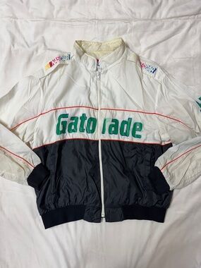 VINTAGE Nascar Gatorade White Navy Colorblock Performance Jacket